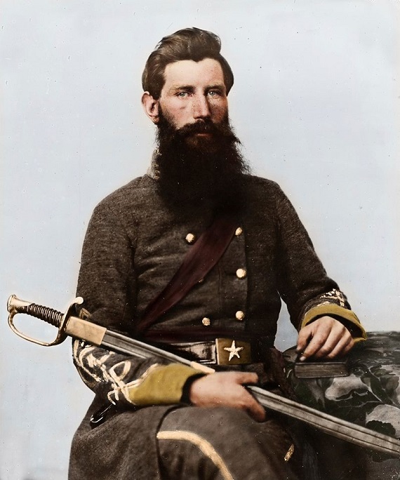 captain george w hackworth 1st virginia cavalry colorized